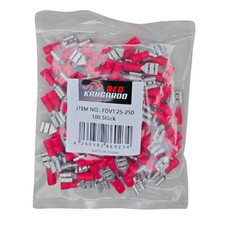 100x Flachsteckhülse 6,3mm