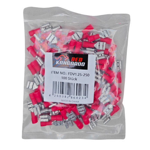 100x flachsteckhülse 3mm - 100x, 6,3mm