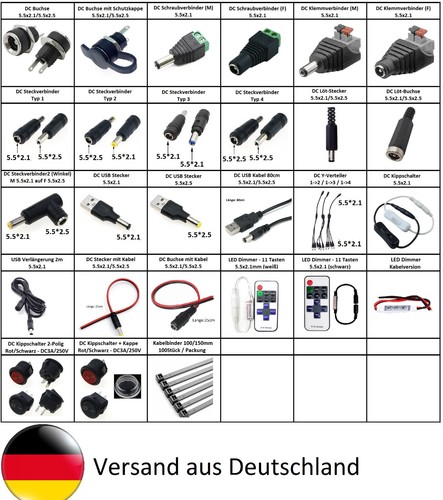 2 5mm steckverbinder - dc, 2,1/2,5mm