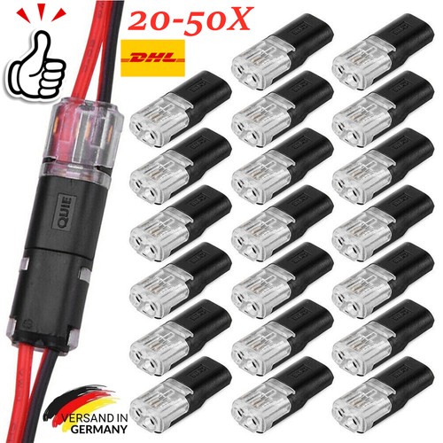 50x auto stecker 2 polig - -,